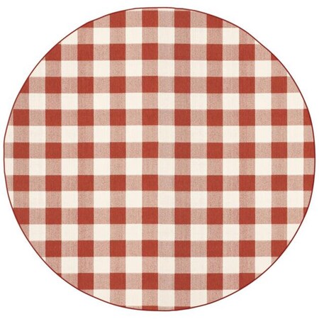 Oriental Weavers 7 ft. 10 in. Meridian 2598R Indoor & Outdoor Round Area RugRed M2598R240RDST